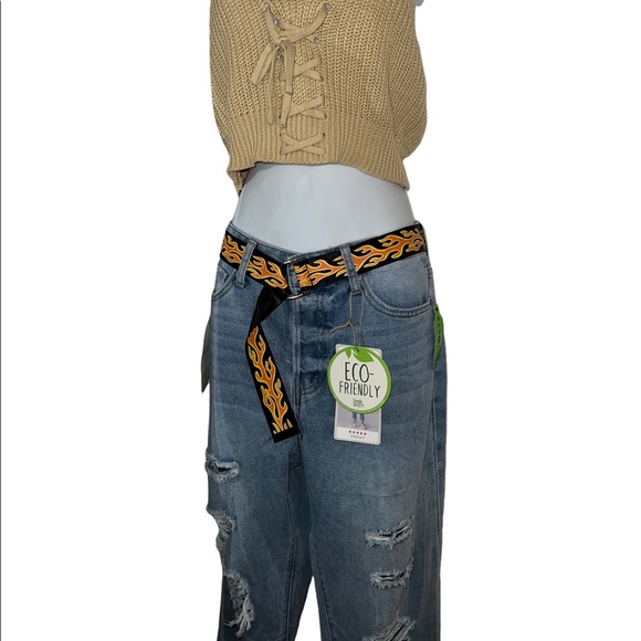 SIMPLE SOCIETY STRAIGHT SUPER HIGH-RISE ROLL CUFF BUTTON FLY JEANS SIZE 9/29 - Picture 14 of 16